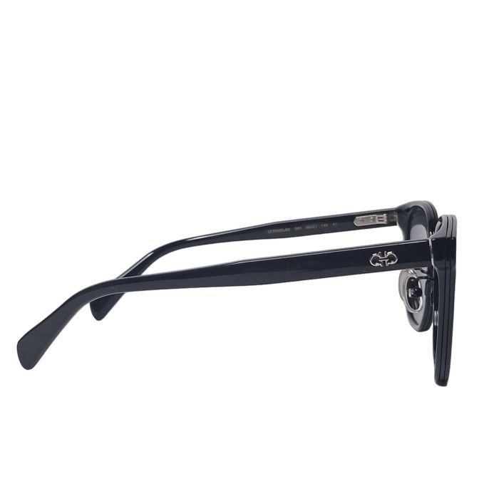 Salvatore Ferragamo SF2056SLBK Gancini Sunglasses, Black Rounded