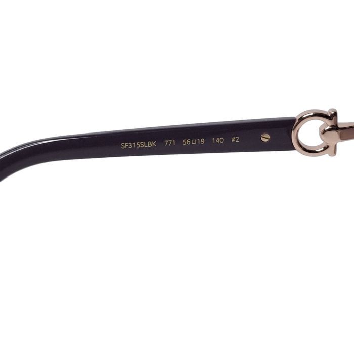 Salvatore Ferragamo SF315SLBK Rose Gold Round Sunglasses
