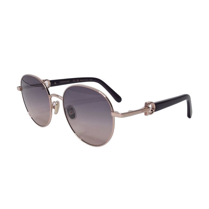 Salvatore Ferragamo SF315SLBK Rose Gold Round Sunglasses