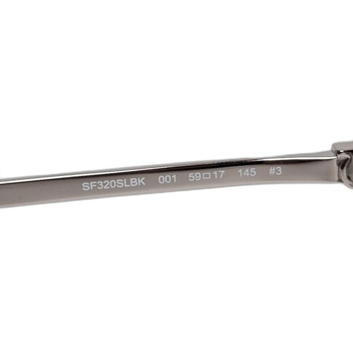 Salvatore Ferragamo SF320SLBK Squared Metal Sunglasses