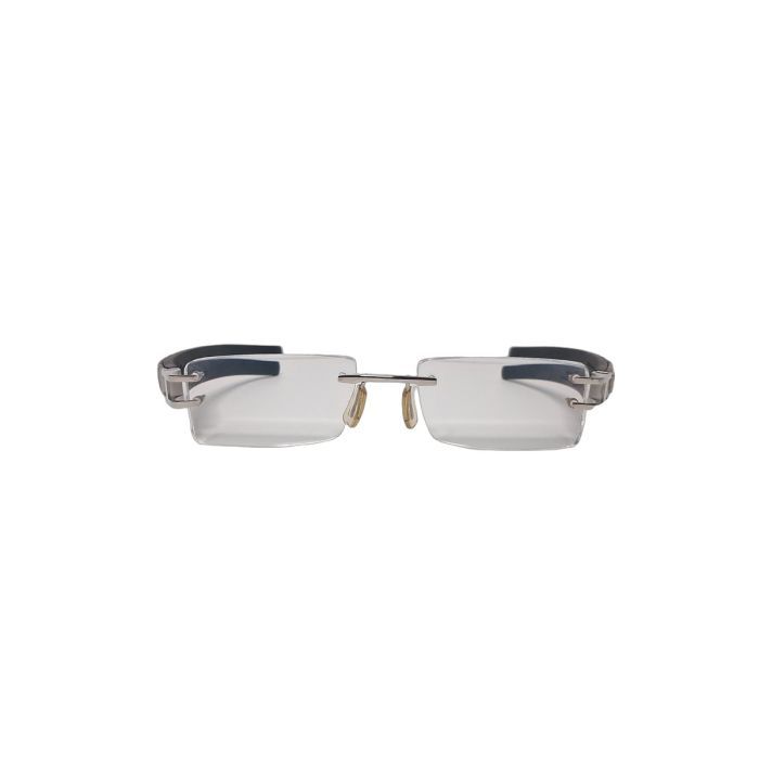 TAG Heuer L-Type Rimless Eyeglasses with Genuine Brown Python Leather Temples