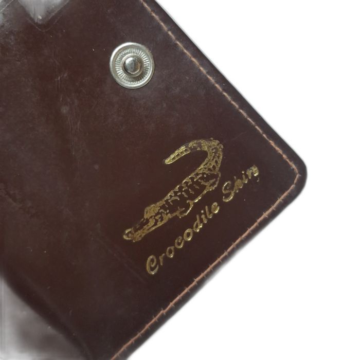 Vintage Crocodile-Skin Clasp Billfold Wallet