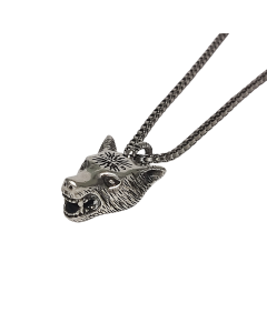 Gucci Anger Forest Wolf Head Pendant Necklace 
