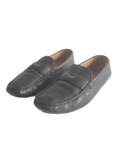 Prada Leather Logo Driving Loafer 2DD165 Black 