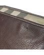 Burberry Zip Canvas & Leather Pouch