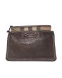 Burberry Zip Canvas & Leather Pouch