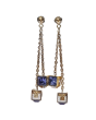 Louis Vuitton Crystal 'LV' Gamble Drop Earrings
