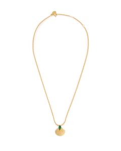 Pamela shell 18kt gold-plated necklace