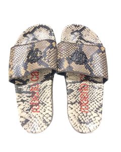 Roberto Cavalli Grey leather slippers