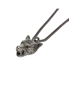 Gucci Anger Forest Wolf Head Pendant Necklace 