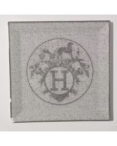Hermes Mosaique au 24 Square Plate 23 x 23 cm Platinum Silver porcelain 