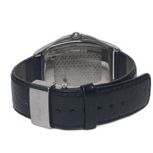 Cerruti 1881 Black Dial Steel Tonneau Watch