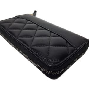 Chanel Black Quilted Zip Wallet