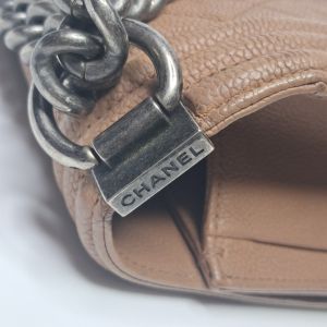 Chanel Boy Bag Tan Caviar