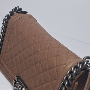 Chanel Boy Bag Tan Caviar