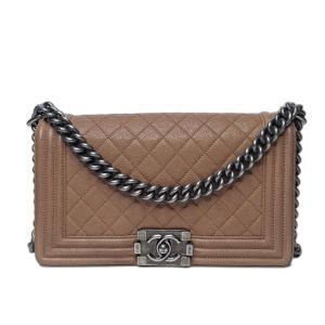 Chanel Boy Bag Tan Caviar
