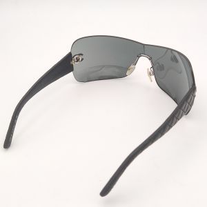 Chanel Quilted Leather Temple 4157-Q Shield Sunglasses