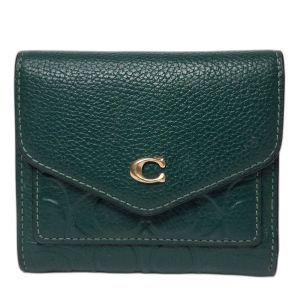 Coach Green Signature Leather Bifold Wallet
