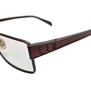 Cogan Titanium Rectangular Eyeglasses, Brown/Black Frame