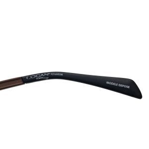 Cogan Titanium Rectangular Eyeglasses, Brown/Black Frame