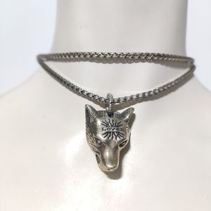 Gucci Anger Forest Wolf Head Pendant Necklace 