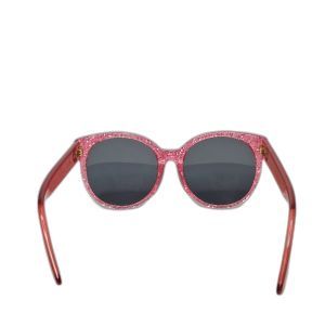 Gucci GG0035SA Pink Glitter Round Sunglasses