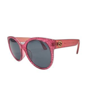 Gucci GG0035SA Pink Glitter Round Sunglasses