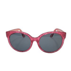 Gucci GG0035SA Pink Glitter Round Sunglasses