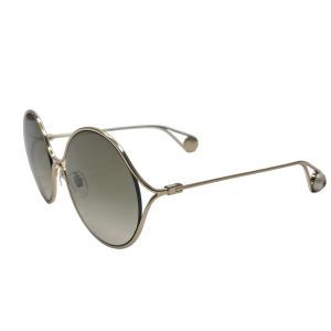 Gucci GG0253SA Round Gold-Tone Sunglasses