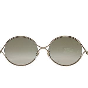 Gucci GG0253SA Round Gold-Tone Sunglasses