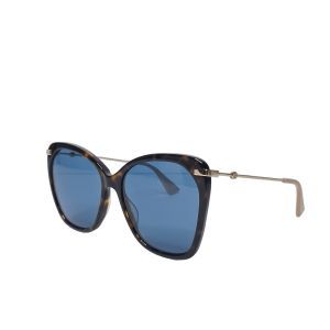 Gucci GG0510S Tortoiseshell Blue-Lens Sunglasses