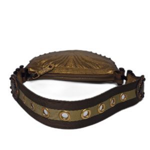 Gucci Gold Embossed Studded Hobo Bag