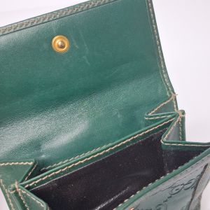 Gucci Green Guccissima Compact Flap Wallet