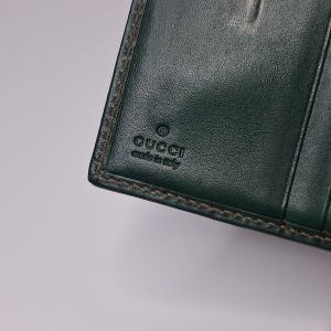 Gucci Green Guccissima Compact Flap Wallet