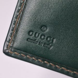 Gucci Green Guccissima Compact Flap Wallet