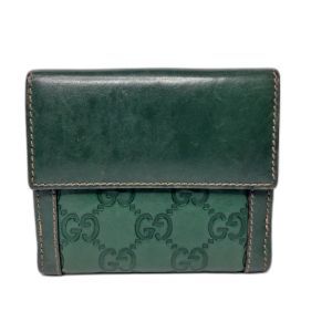 Gucci Green Guccissima Compact Flap Wallet