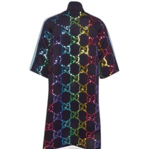 Gucci Rainbow GG Sequin Technical Jersey Zip Dress