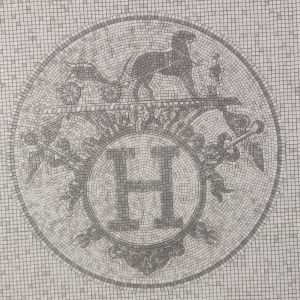 Hermes Mosaique au 24 Square Plate 23 x 23 cm Platinum Silver porcelain 