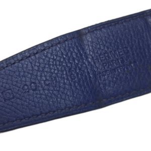 Hermès Grey and Blue Reversible Leather Belt Strap