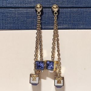 Louis Vuitton Crystal 'LV' Gamble Drop Earrings