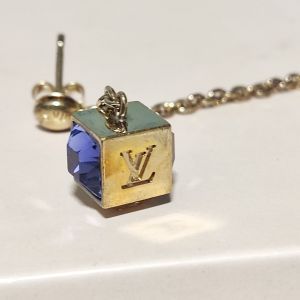 Louis Vuitton Crystal 'LV' Gamble Drop Earrings