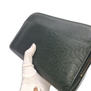 Louis Vuitton Green Taiga Leather Zip Organizer