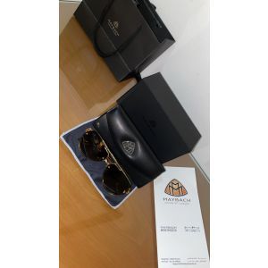 Maybach The King I 24K Gold Plated Titanium Sunglasses with Walnut Burr Temples