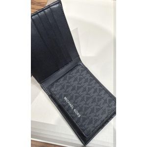 Michael Kors Blue Signature Cooper Billfold Wallet with Passcase