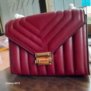 Michael Kors Cherry Quilted Leather Whitney Medium Chain Shoulder Bag