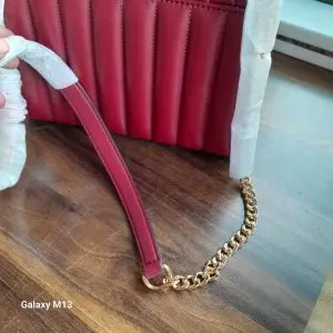 Michael Kors Cherry Quilted Leather Whitney Medium Chain Shoulder Bag