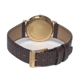 Omega 18K Solid Gold Dress Watch, Brown Lizard Strap