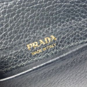 Prada Black Grained Leather Wallet