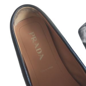 Prada Leather Logo Driving Loafer 2DD165 Black 