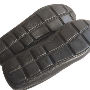 Prada Leather Logo Driving Loafer 2DD165 Black 